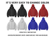 Zip-Up Hoodie Mockup PSD Editable, a Hoody Mockup by std.badboy (Thumbnail 2 of 4)