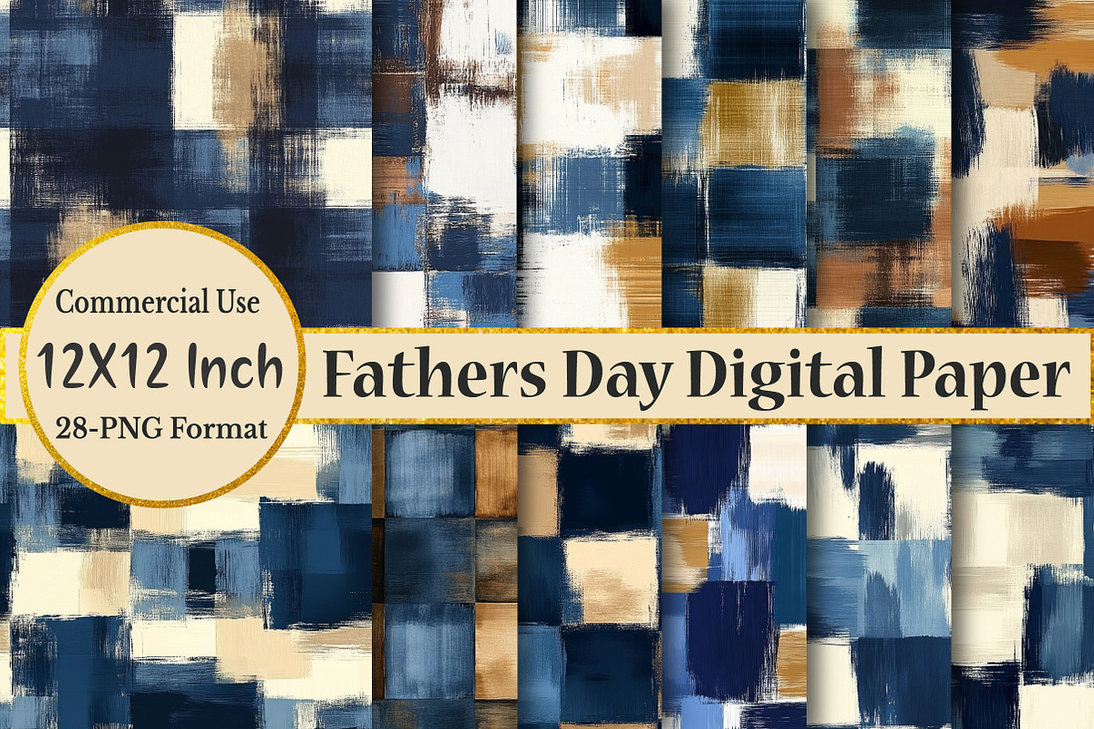 Happy Fathers Day Digital Paper, a Seasonal Illustration by Rose Art (Photo 1 of 4)