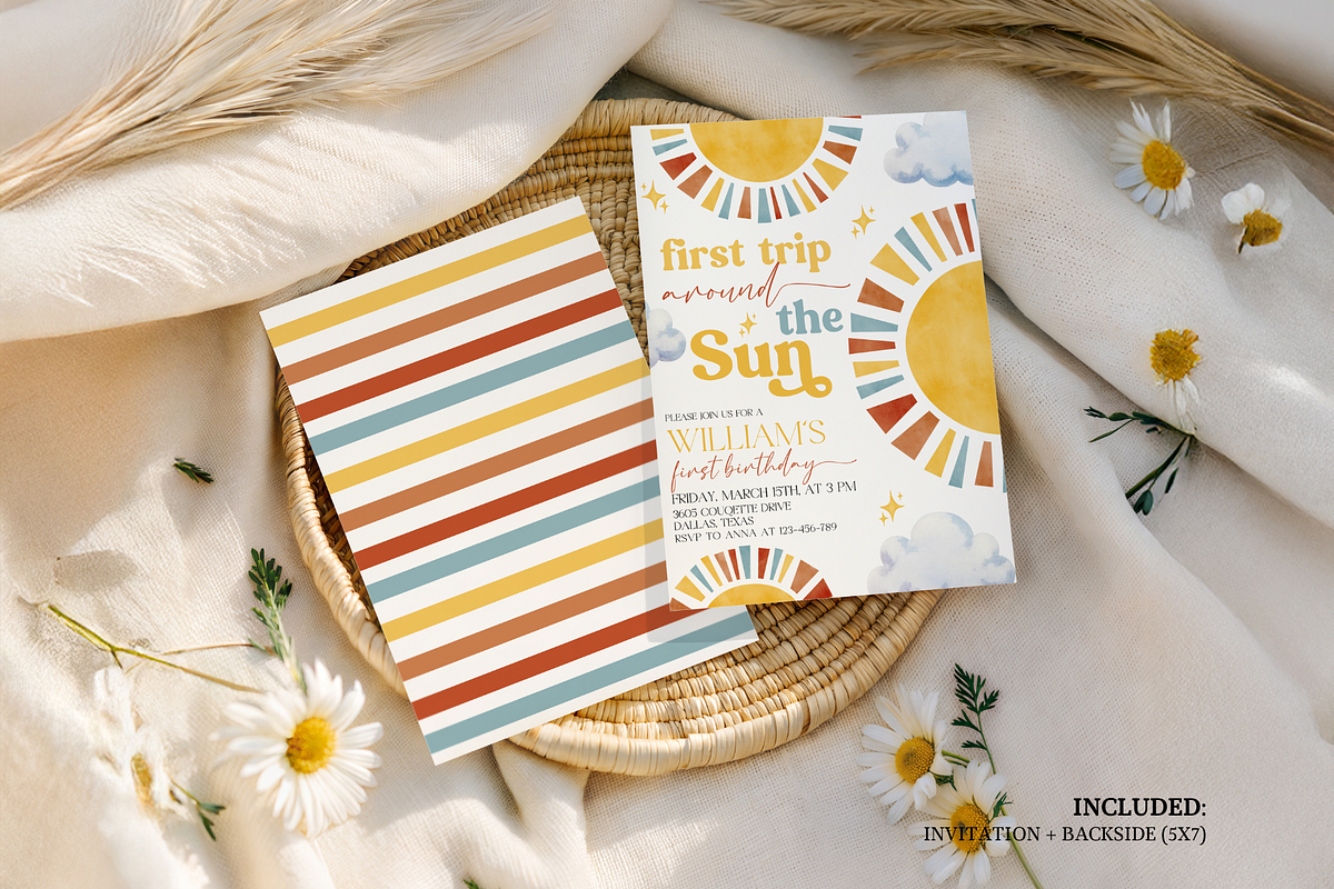 Trip Around The Sun Birthday Invite, a Templates & Theme by Digital_Mind (Photo 2 of 3)