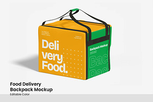 Food Delivery Backpack Mockup, a Packaging Mockup by renderstockmarket