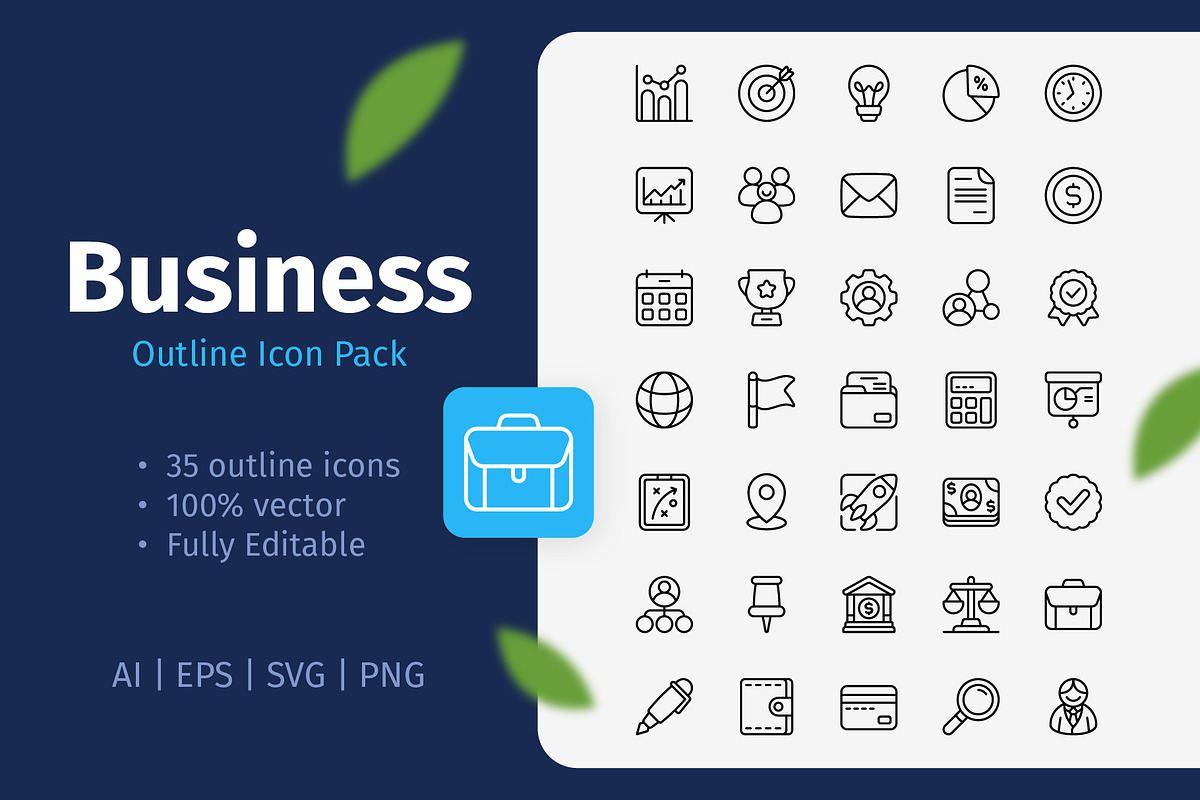 35 Business Outline Icon Pack, an Outline Icon by Bilicube Studio (Photo 1 of 3)