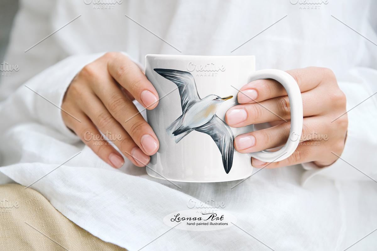 Seagulls Clipart Set, an Animal Illustration by Leonaa art (Photo 2 of 10)