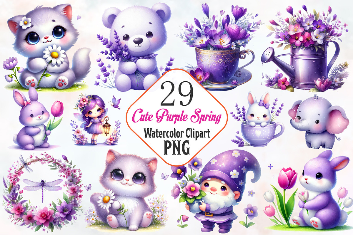 Cute purple spring sublimation, an Illustration by RobertsArt (Photo 1 of 7)