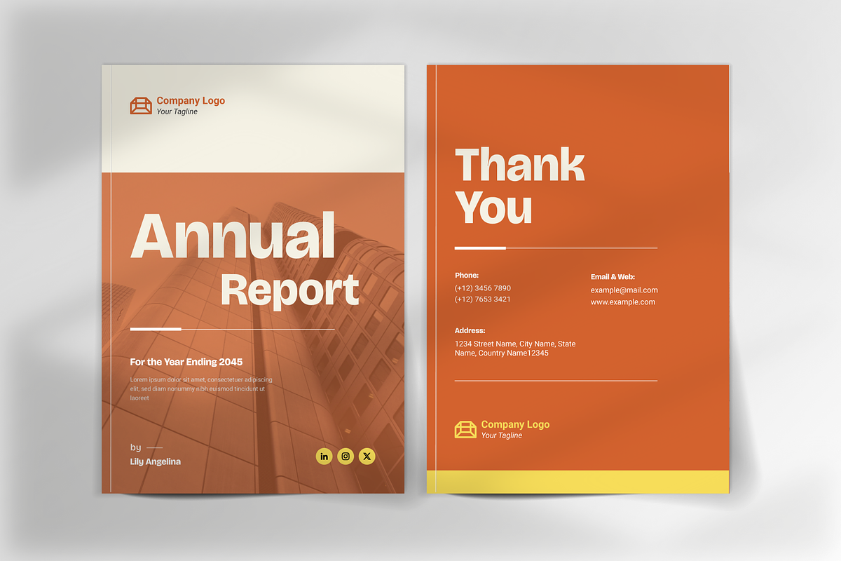 Orange Annual Report, a Print Template by Annora Studio (Photo 2 of 6)