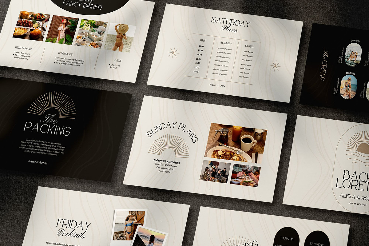 Unique Bachelorette Itinerary Canva, a Presentation Template by SKY CREATION (Photo 6 of 7)
