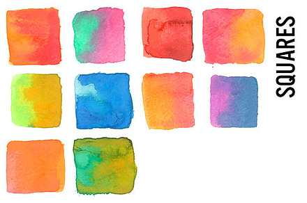 Watercolor Squares Clip Art