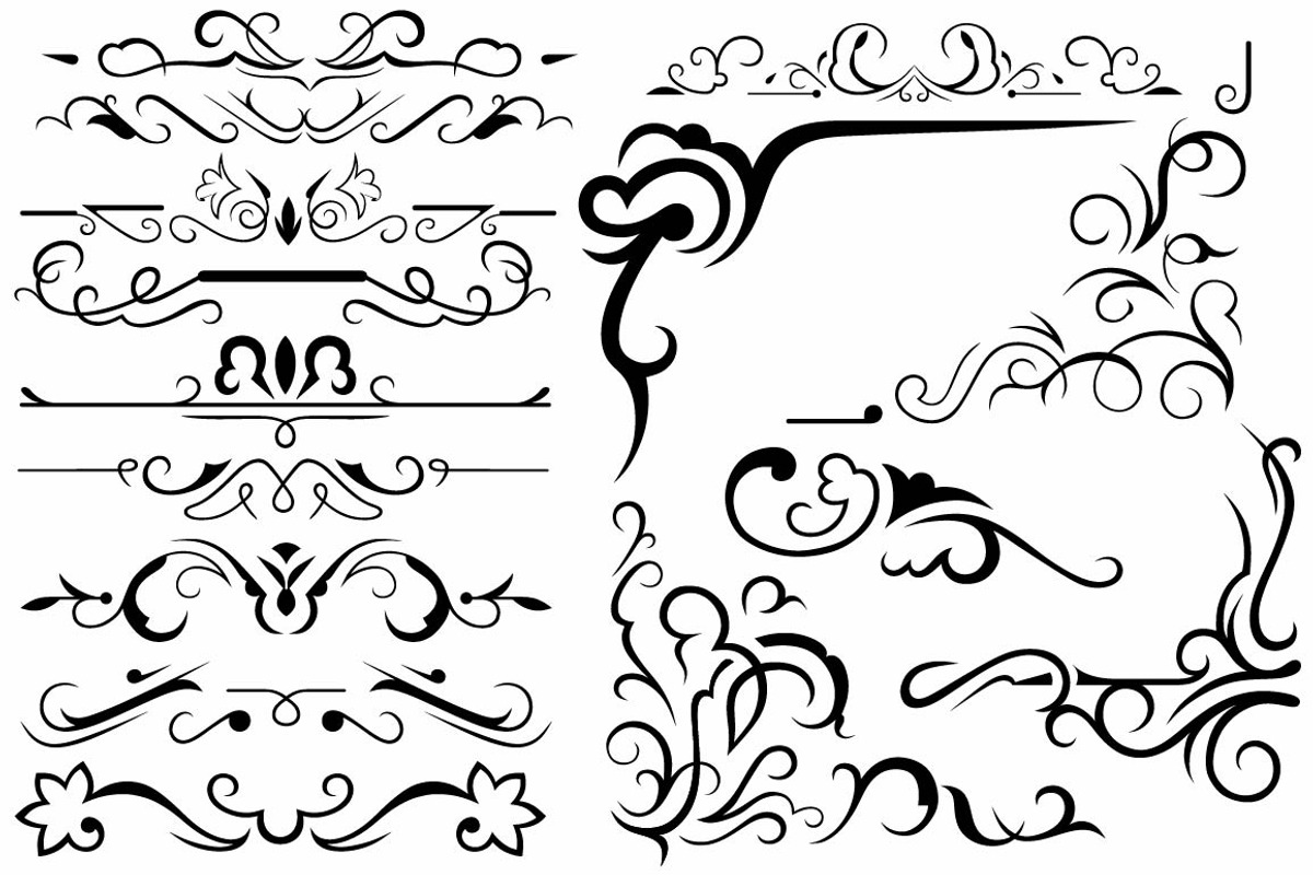 Vector set ornaments 27, a Pattern Graphic by LineworkStock