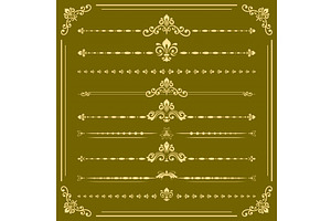 Vintage Big Set of Horizonyal Vector, a Decorative Illustration by FineArtStudio