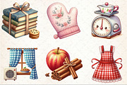 Retro Watercolor Kitchen Clipart, a Seasonal Illustration by Rose Art (Thumbnail 2 of 4)