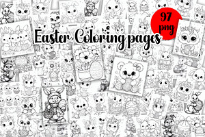 Cute animals |Easter Coloring, an Animal Illustration by ElenazlataArt