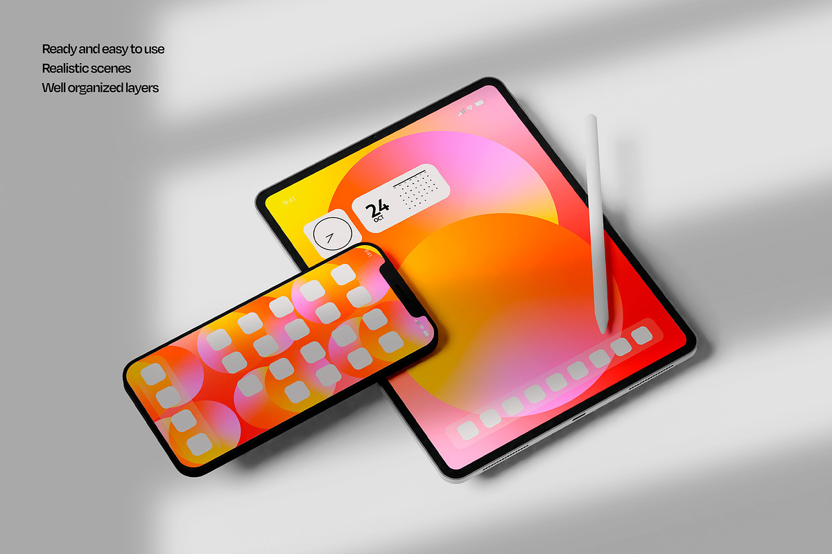 Tablet & Phone Screen Mockup Set, an iPad Mockup by Mego-studio (Photo 6 of 7)