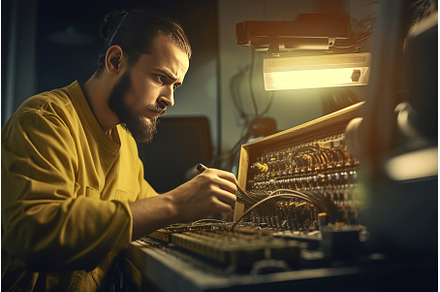 Energetic specialist verifying, an Industrial Photo by Ylivdesign