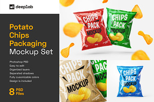 Potato Chips Package Mockup Set