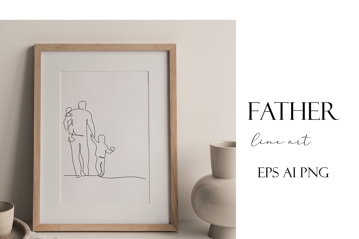 FATHER line art, a Person Illustration by velychko.ua (Photo 6 of 7)