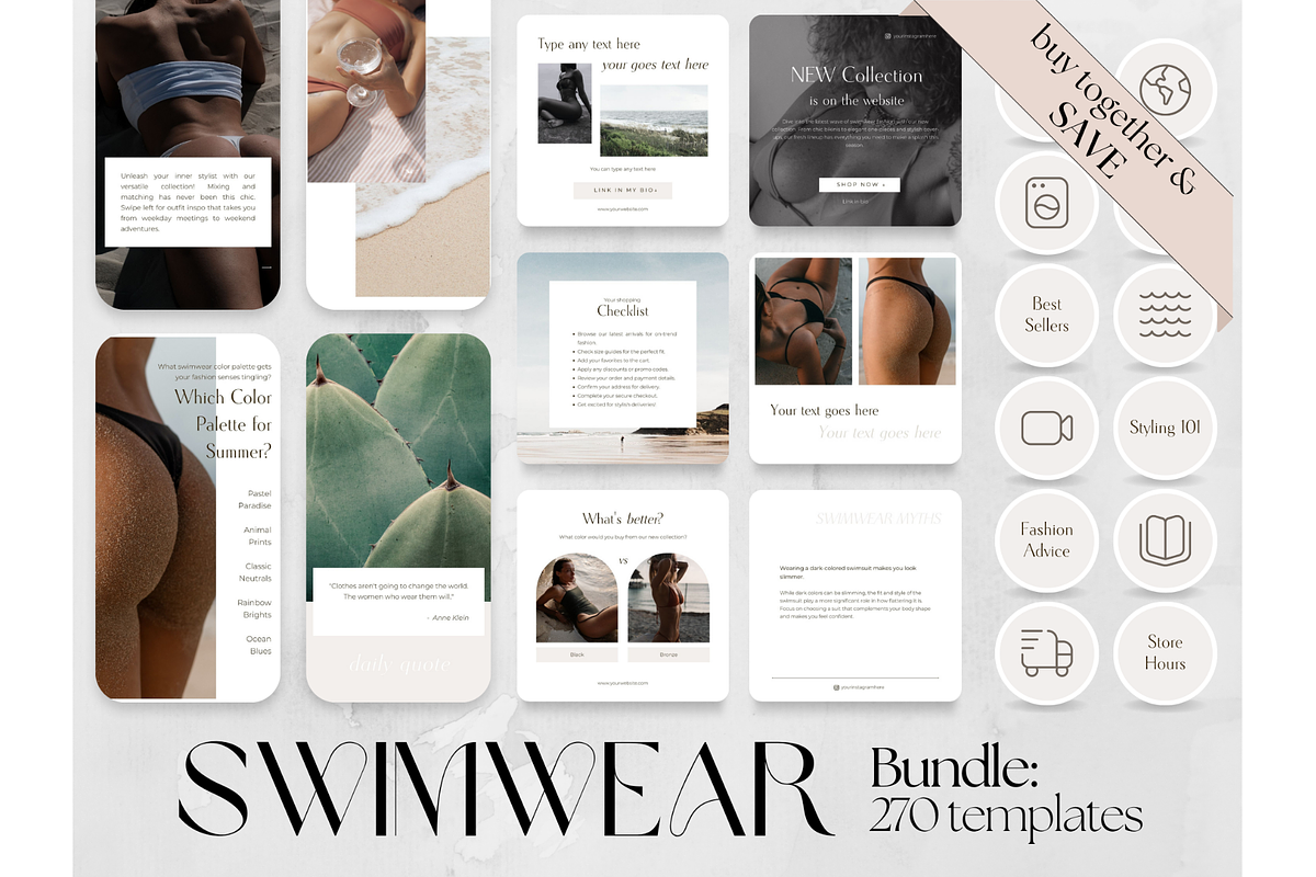 70 Swimwear Store/Shop Posts, a Social Media Template by PatternLab. (Photo 9 of 9)