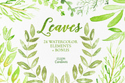 Bundle - Tropical Watercolor Leaves, an Illustration by Essem Creatives (Thumbnail 9 of 26)