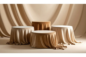 Four round product display pedestals, a Beauty & Fashion Photo by Igor Tichonow