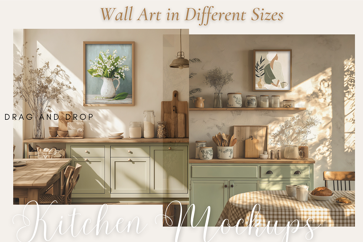 Farm Kitchen Wall Frames Mockup, a Mockup by DreamRecreations (Photo 3 of 5)