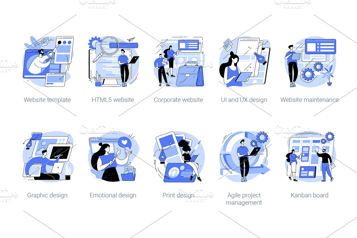 50 Development UI illustrations, a Templates & Theme by Visual Generation (Photo 3 of 12)