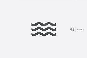 Water waves vector icon, an Icon by Flower Travelin Man