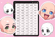 Procreate Chibi face brushes, a Brush Add-On by Revabrush (Thumbnail 5 of 7)
