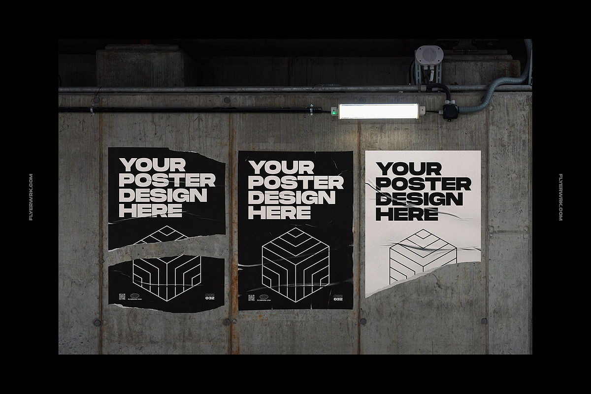 Urban Poster Wall Mockups, a Print Template by FLYERWRK (Photo 7 of 11)