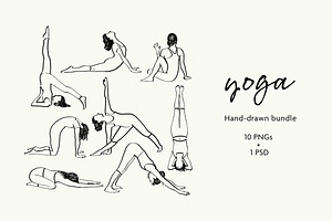 Yoga Illustration Bundle, a Decorative Illustration by Little Gremlin