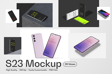 Samsung S23 Mockup, an Android Mockup by Mockupdaddy