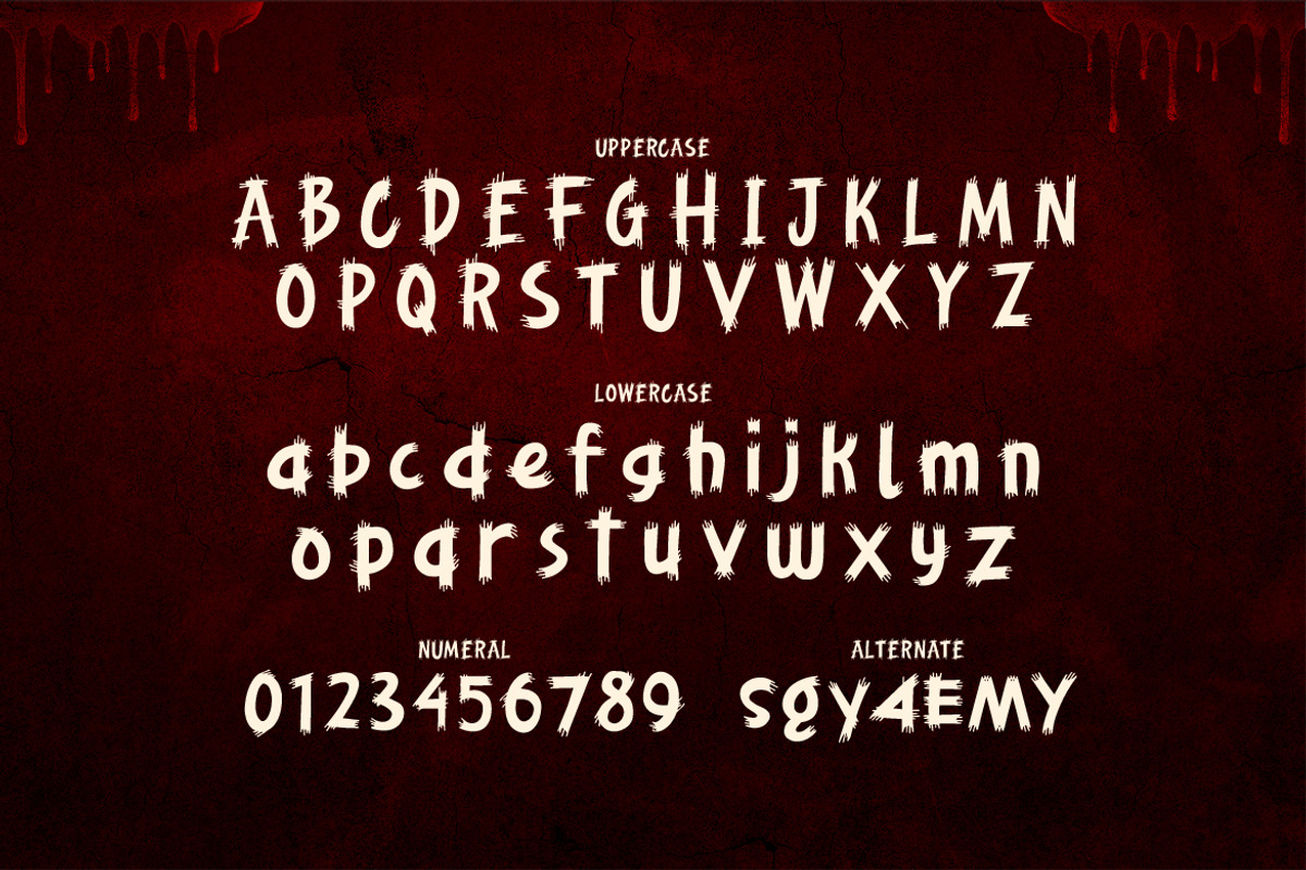 Bloodfear - Horror and Scary Font, a Handwritten Font by Typefactoryco (Photo 2 of 8)