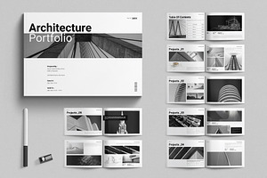 Architecture Portfolio Landscape, a Brochure Template by E-Type
