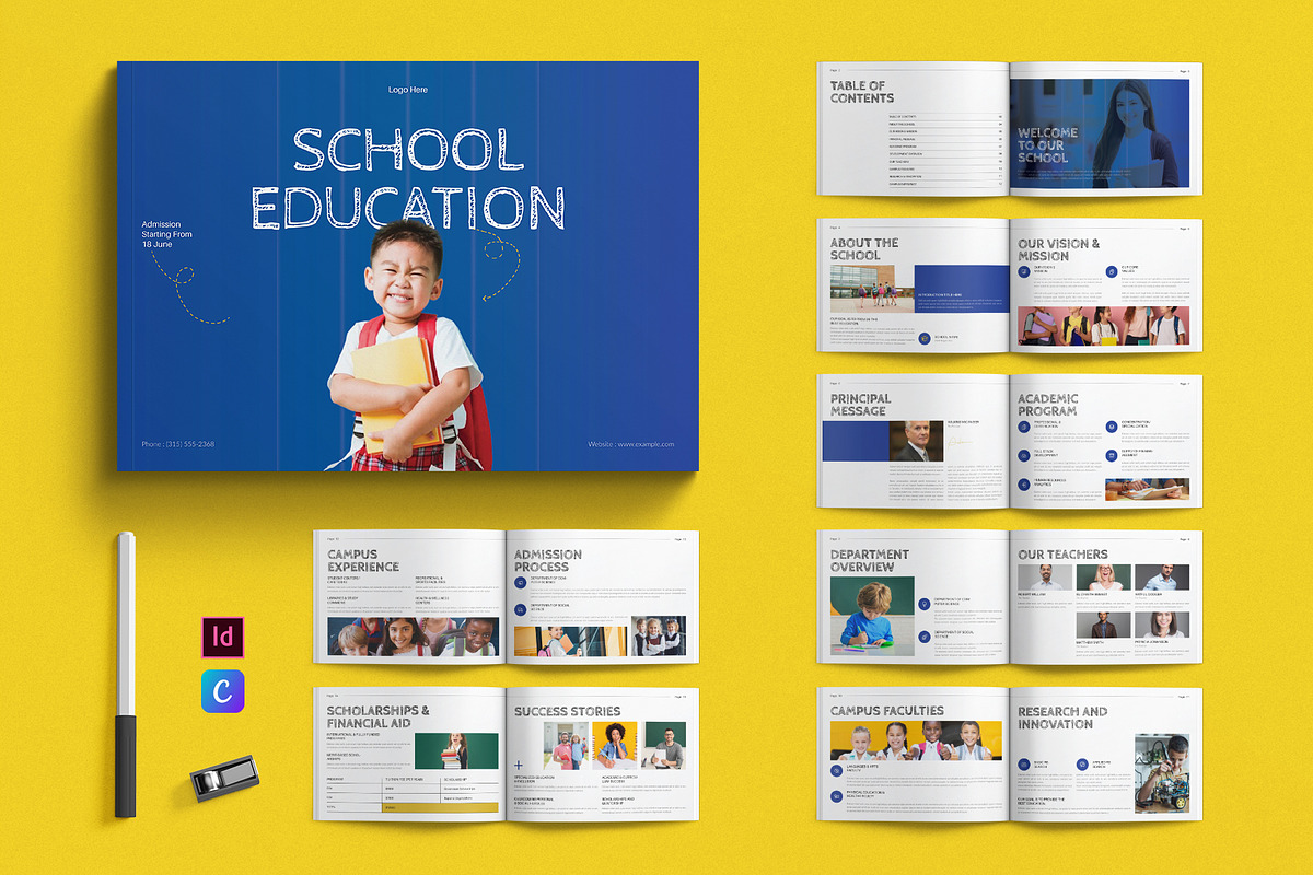 School Education Brochure Landscape, a Brochure Template by E-Type (Photo 1 of 7)