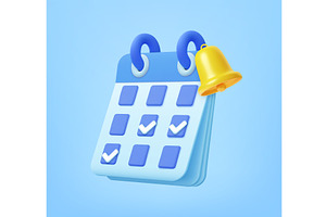 3D Calendar With Check Mark