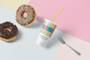 Long Disposable Paper Cup Mockups