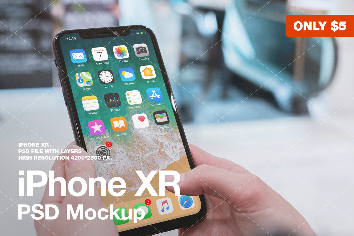 iPhone XR PSD Mockup, an iPhone Mockup by StartMockups.com (Photo 2 of 2)