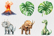 Watercolor Cute Dino Clipart, an Animal Illustration by Rose Art (Thumbnail 4 of 4)