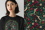 Mystic Forest Dark Floral Bundle, an Animal Illustration by Red Ink (Thumbnail 6 of 9)
