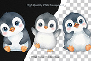 15 Bundle Watercolor Cute Penguin, an Animal Illustration by Morspective (Thumbnail 2 of 8)