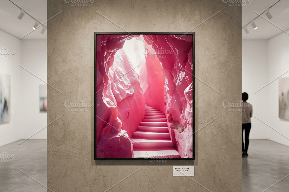 Pink Rock Cave Stairs Background, a Nature Photo by Aura Canyon HQ (Photo 4 of 8)