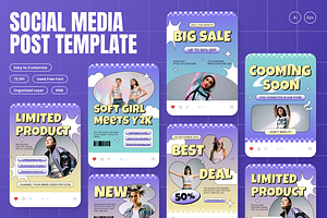 Y2K Aesthetic Instagram Post, a Social Media Template by Annora Studio