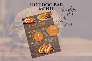 HOT DOG BAR MENU TEMPLATE, a Marketing Template by Daring Digies