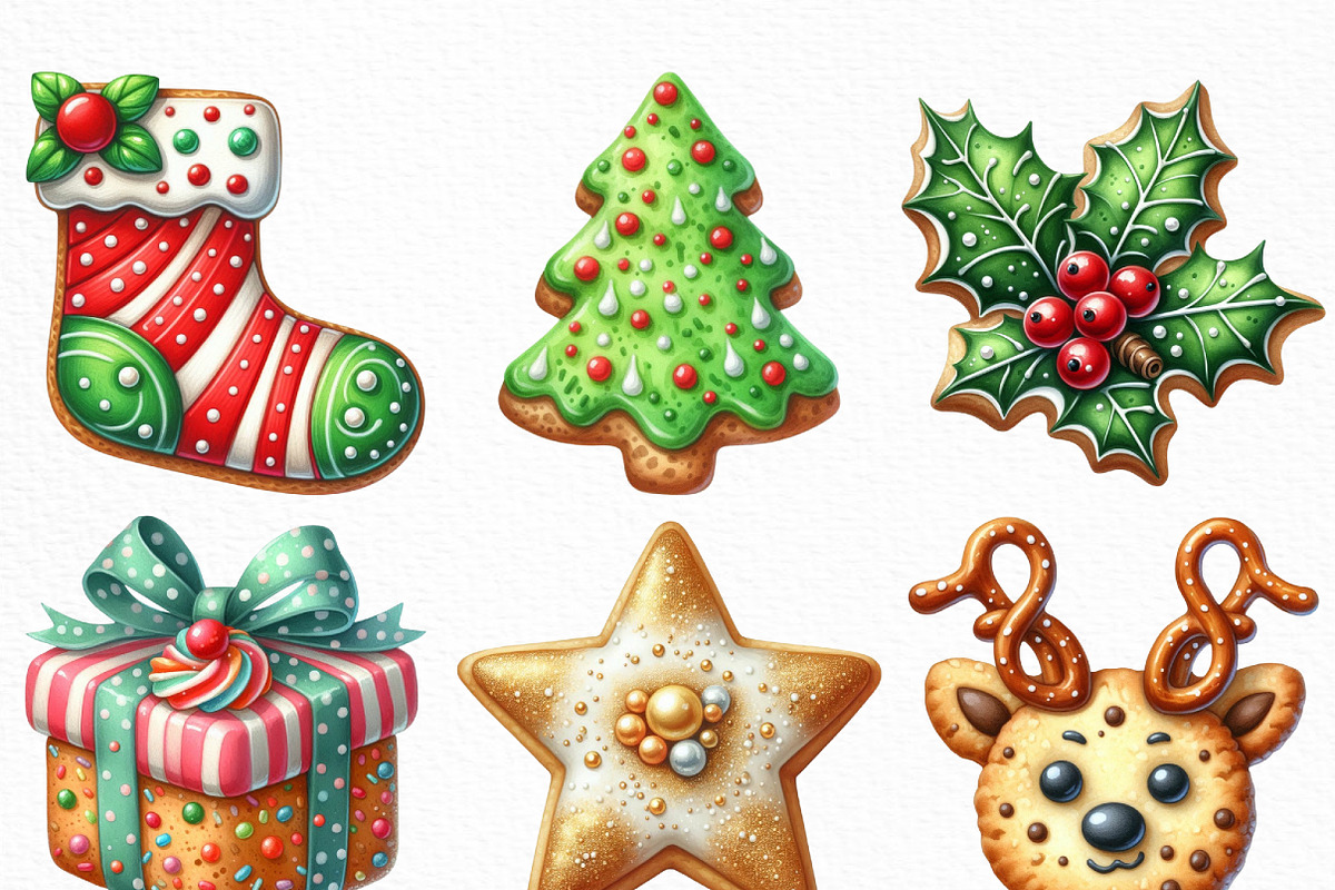 Christmas Cookies Sublimation Clipar, an Illustration by Craft Nest (Photo 2 of 6)