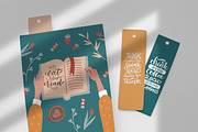 Reading lover - clipart & lettering, an Education Illustration by Lana Sham (Thumbnail 4 of 8)