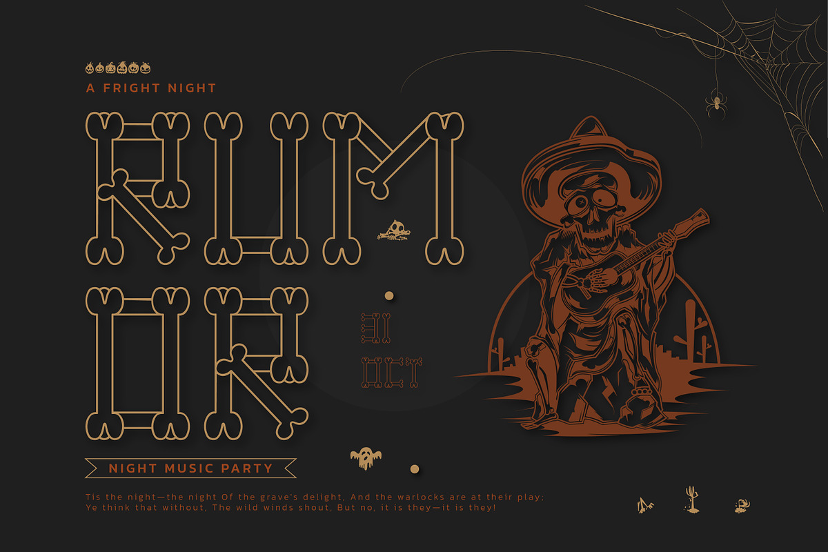 Bones Halloween Display Font, a Serif Font by infernostudio3 (Photo 4 of 11)