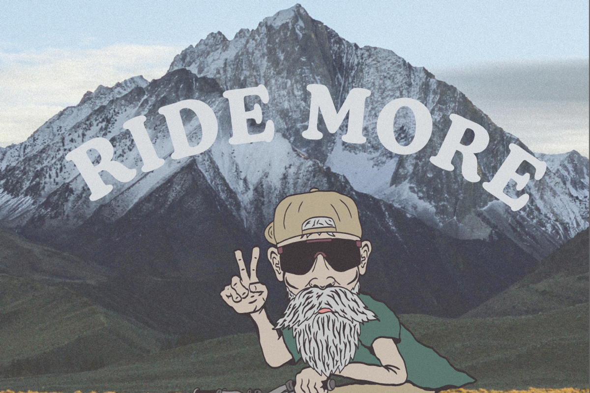 Groovy Bearded Mountain Biker vector, a Person Illustration by Fresh Wave Design (Photo 1 of 8)