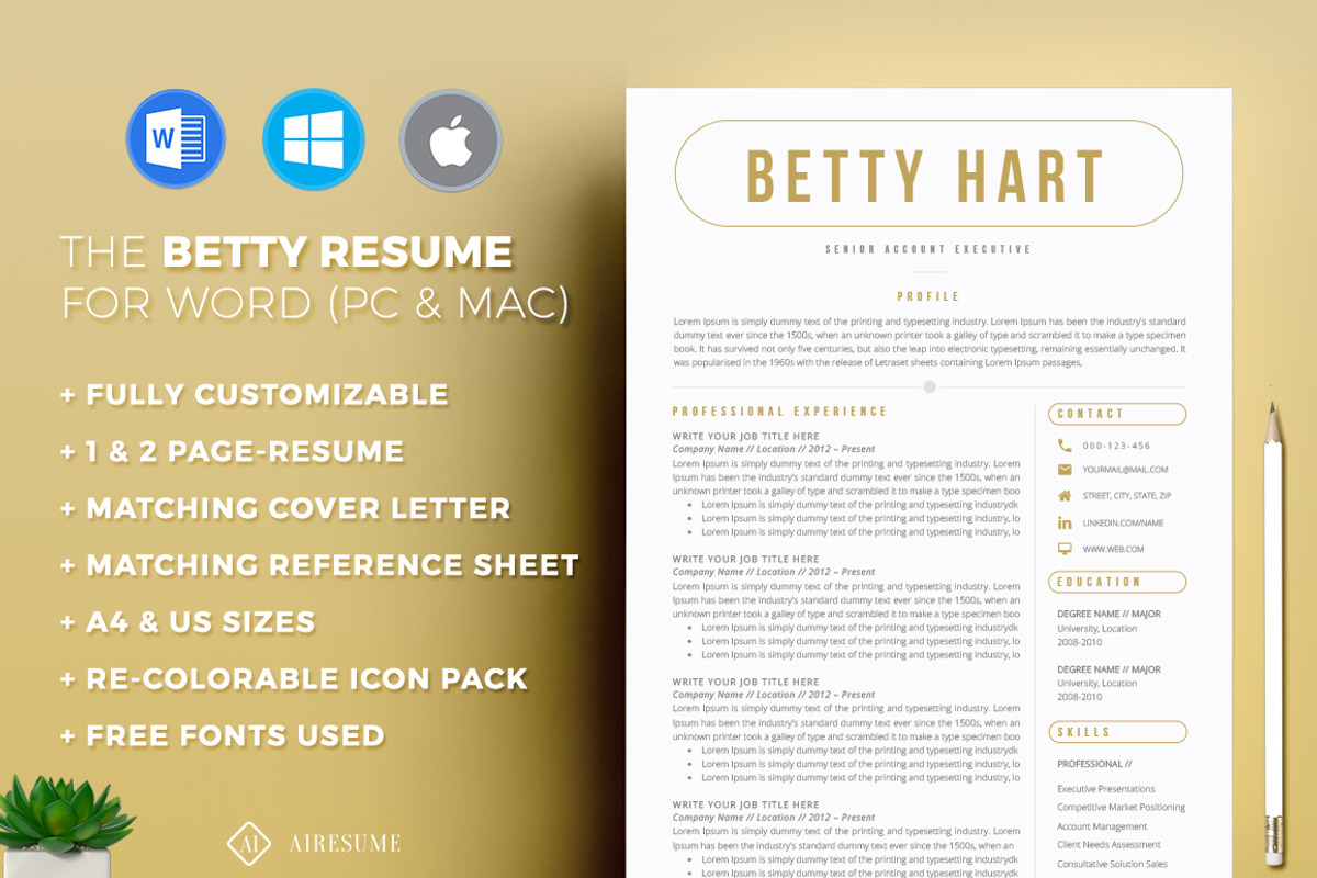 Resume/CV Template, a Resume Template by A1RESUME (Photo 2 of 6)