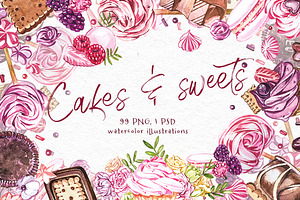 Cakes and sweets illustrations