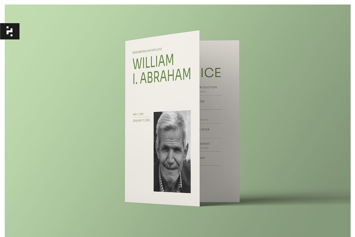 White Minimal Funeral Program, a Brochure Template by Neermana (Photo 1 of 4)