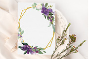 Purple Floral Wreaths & Frames, an Illustration by Graphic Blue Bird (Thumbnail 4 of 6)