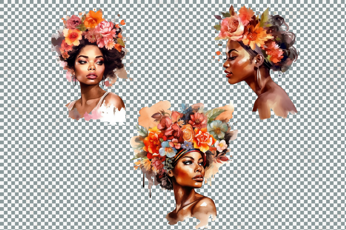 Watercolor Floral Girl Cliparts, a Person Illustration by Mash Mash Stickers (Photo 8 of 9)
