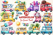 Summer Ice Cream Truck Clipart, an Illustration by Dream Creation (Thumbnail 1 of 6)